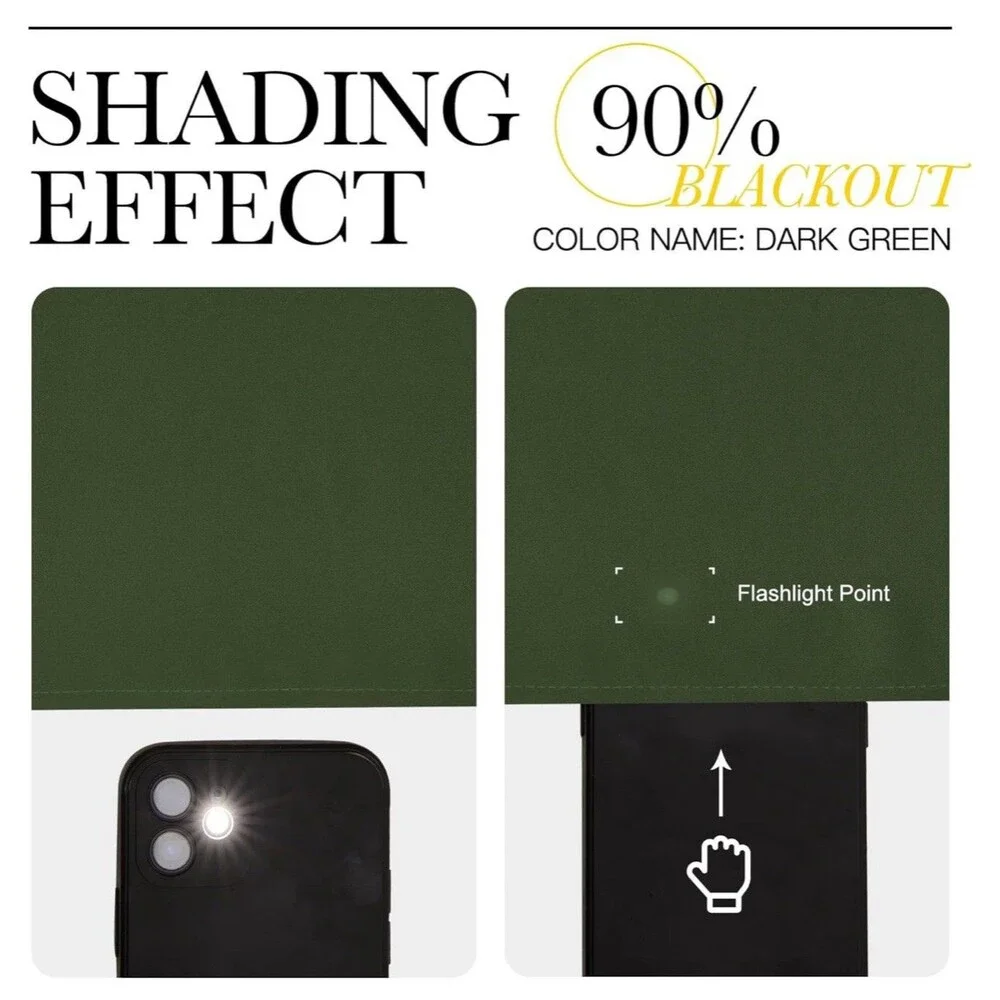 NICETOWN Dark Green Blackout Cafe Satin Curtains For Small Windows, 42